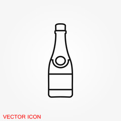 Champagne vector icon, celebration concept icon on background