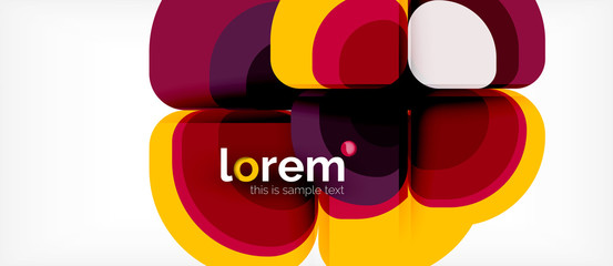 Abstract background - geometric multicolored round shapes composition. Trendy abstract layout template for business or technology presentation