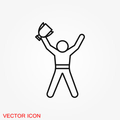 Champion vector icon, flat design for web or mobile app, award symbol.