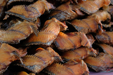 pile of dried fried salted fish