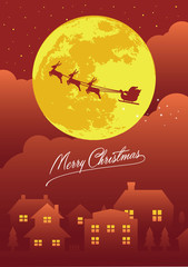 Merry christmas greeting card / red