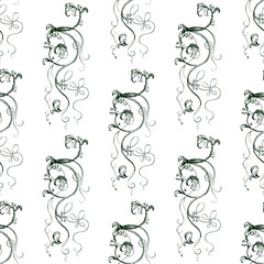 Ancient floral seamless background, Vector illustration..