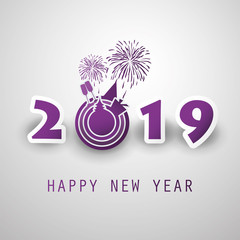 Fototapeta na wymiar Best Wishes - Abstract Modern Style Happy New Year Greeting Card or Background, Creative Design Template - 2019