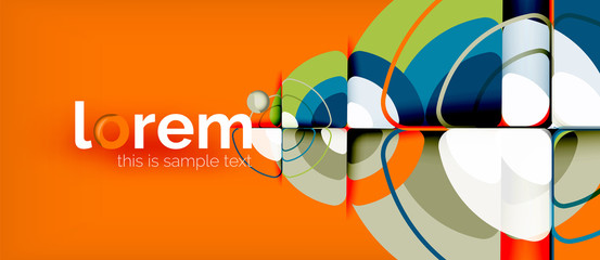 Obraz premium Circles and triangles geometric abstract background. Trendy abstract layout template for business or technology presentation or web brochure cover, wallpaper