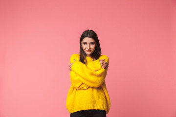 Lovely young woman wearing warm sweater