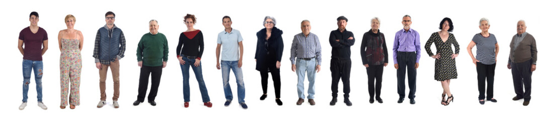 Obraz premium group of people of different ages on white background