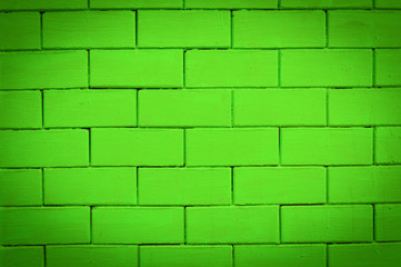 green brick wall texture background