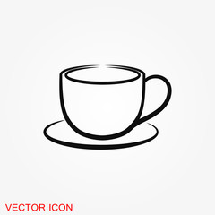 Coffee cup icon. Coffee drink vector symbol stock web illustration.