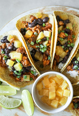 Homemade vegan taco food photography