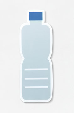 Plastic bottle icon on isolated