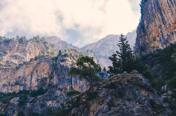 A view of a beautiful mountain Kabak Valley near Fethiye, Antalya, Turkey