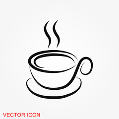 Coffee cup icon. Coffee drink vector symbol stock web illustration.