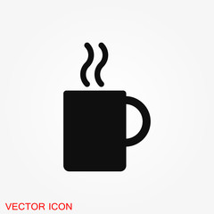 Coffee cup icon. Coffee drink vector symbol stock web illustration.