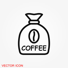 Obraz premium Coffee bean icon. Flat vector illustration isolated on background.