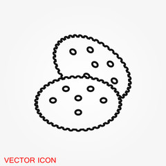 Cookie icon. Biscuit cookie or biscotti vector icon