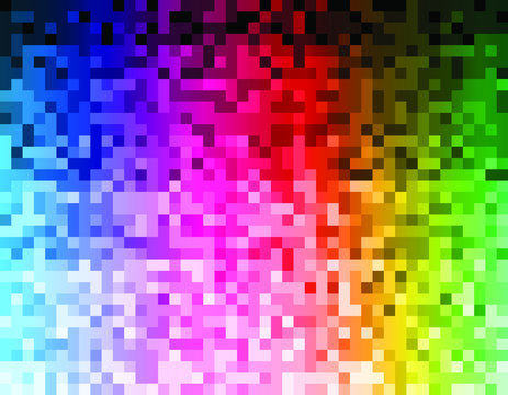 Abstract Pixel Mosaic Rainbow Color Background