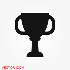 Trophy cup vector icon. Sport competition silhouette symbol.