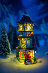 Vintage Christmas toy the chapel glows in the dark decorations