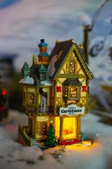 Vintage fabulous holiday houses figurines Christmas tree toy decorations