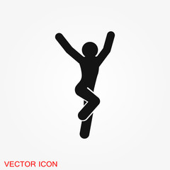 Dancing vector icon. Illustration on background, people dance