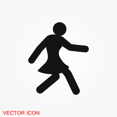 Dancing vector icon. Illustration on background, people dance