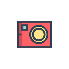 action camera icon vector with fill outline style