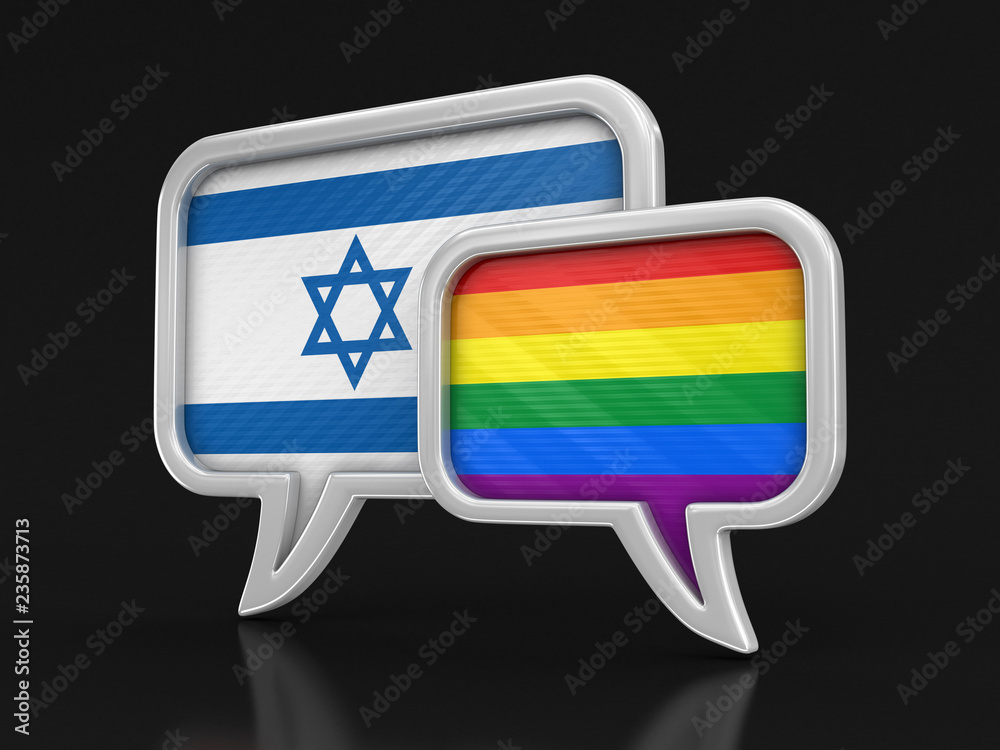 Poster speech bubbles with flags. image with clipping path