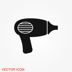 Hairdryer vector icon. Hair drying symbol, modern UI website symbol