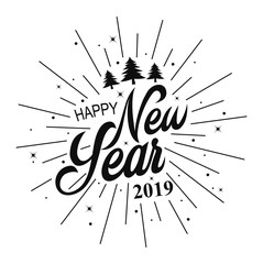 Happy New Year 2019. vector illustration