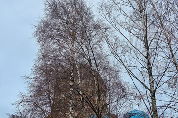 brick temple against the sky with destroyed