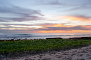 Landscape at sunset of a beach in winter in Australia. Beautifull colors