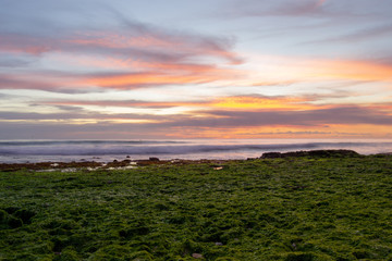 Fototapeta na wymiar Landscape at sunset of a beach in winter in Australia. Beautifull colors