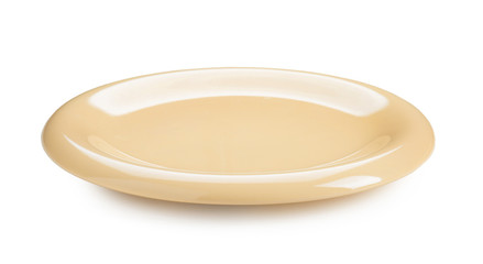 Clean empty plate on white background