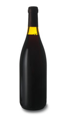Bottle of tasty wine on white background