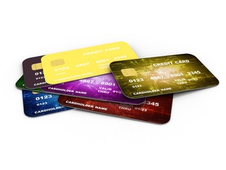 3d rendering  credit or debit card 
