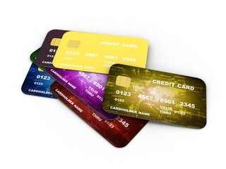 3d rendering  credit or debit card 
