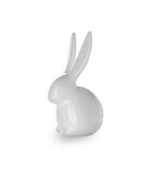 Beautiful ceramic rabbit on white background
