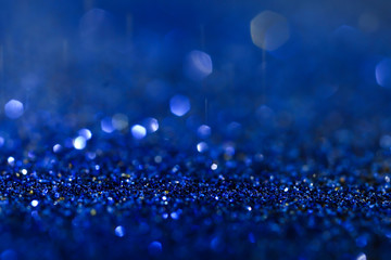 Bright blue glitters, closeup