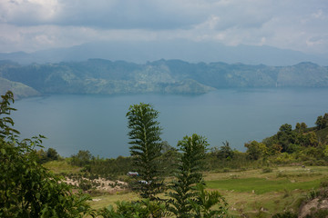 Fototapeta na wymiar Panaromic View of Lake Toba, Samosir Island, Indonesia