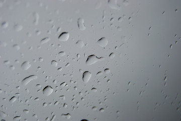 Drop of waters on the car glass