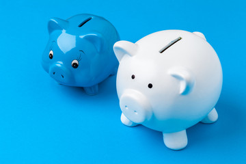piggy bank on color background
