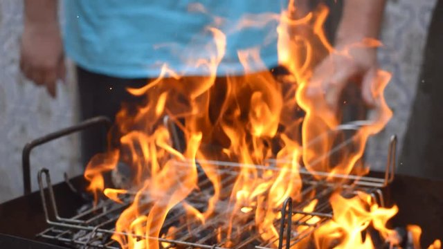 Grill Placed On Top of Fire
