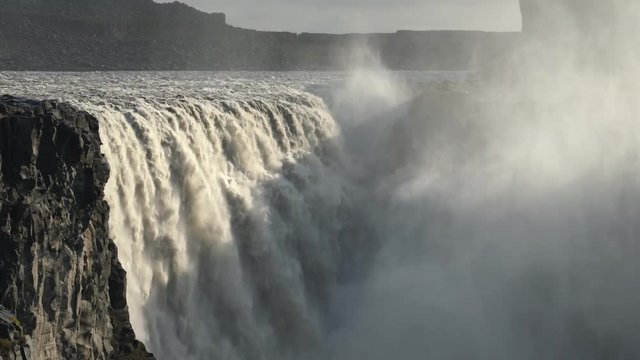 Gullfoss waterfall and tourists in Iceland