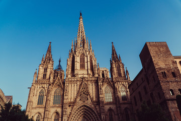 Fototapeta na wymiar Architecture. One of the cathedrals in Barcelona