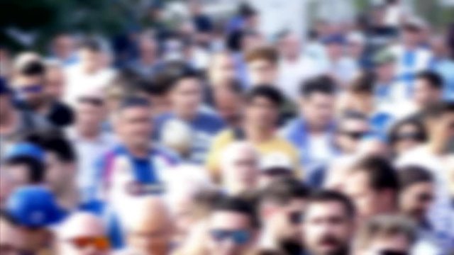 Football Fans Extreme Blur Moving Crowd of People