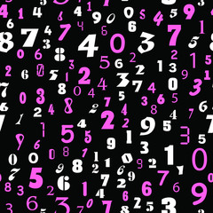 Seamless vector EPS 10 pattern with different numbers