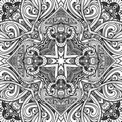 Black and white background. Abstract pattern, black and white texture, vector illustration, black and white graphic, lace design, fabric