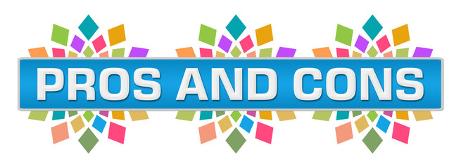 Obraz premium Pros And Cons Colorful Circular Blue Bar 