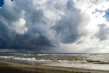 Dramatiс sky abnove sea near Rome, Italy