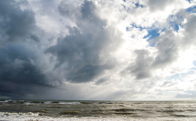 Dramatiс sky abnove sea near Rome, Italy